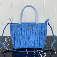 Prada 1BG321 Nylon Shoulder Bag In Blue