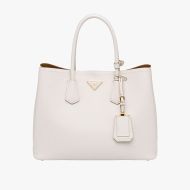 Prada 1BG756 Saffiano Leather Double Bag In White