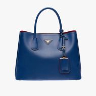 Prada 1BG775 Saffiano Leather Double Bag In Blue