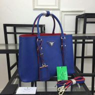 Prada 1BG820 Saffiano Leather Double Bag In Blue
