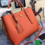 Prada 1BG820 Saffiano Leather Double Bag In Orange