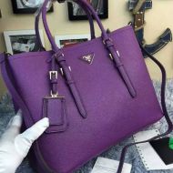 Prada 1BG820 Saffiano Leather Double Bag In Purple