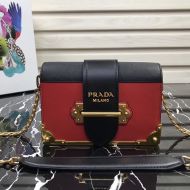 Prada 1BH018 Calf Leather Cahier Bag In Red