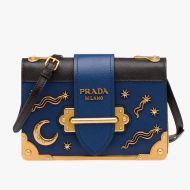 Prada 1BH018 Astrology Embellished Cahier Bag In Blue