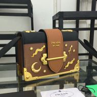 Prada 1BH018 Astrology Embellished Cahier Bag In Brown