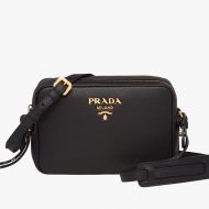 Prada 1BH082 Calf Leather Shoulder Bag In Black