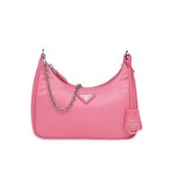 Prada 1BH204 Nylon Hobo Bag In Pink