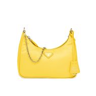 Prada 1BH204 Nylon Hobo Bag In Yellow