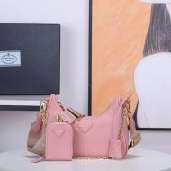 Prada 1BH204 Re-Edition 2005 Leather Hobo Bag In Pink
