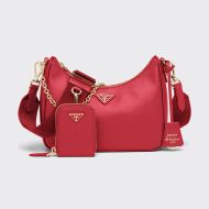 Prada 1BH204 Re-Edition 2005 Leather Hobo Bag In Red