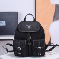 Prada 1BZ677 Nylon Backpack In Black/Silver