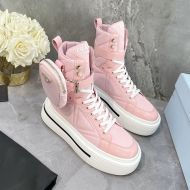 Prada 1T642M Nylon High-top Sneakers Women In Pink