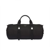 Prada 2VC015 Nylon And Saffiano Leather Duffle Bag In Black
