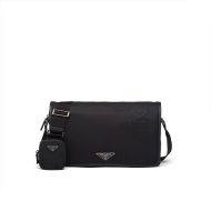 Prada 2VD039 Re-Nylon And Saffiano Leather Shoulder Bag In Black
