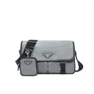 Prada 2VD769 Nylon Cross-Body Bag In Grey