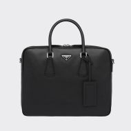 Prada 2VE011 Saffiano Leather Briefcase In Black
