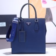 Prada 2VE367 Saffiano Leather Briefcase In Blue
