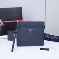 Prada 2VF032 Saffiano Leather Pouch In Blue