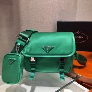 Prada 2VD034 Nylon And Saffiano Leather Bag In Green
