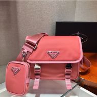 Prada 2VD034 Nylon And Saffiano Leather Bag In Pink