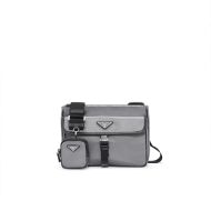 Prada 2VH110 Nylon Cross-Body Bag In Grey