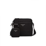 Prada 2VH112 Re-Nylon And Saffiano Leather Shoulder Bag In Black