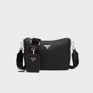 Prada 2VH113 Saffiano Leather Shoulder Bag In Black