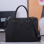 Prada 2VN006 Saffiano Leather Briefcase In Black