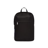 Prada 2VZ021 Rubber Logo Nylon Backpack In Black