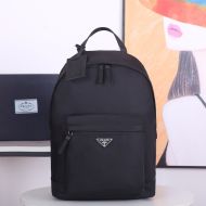 Prada 2VZ071 Nylon And Saffiano Leather Backpack In Black