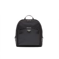 Prada 2VZ084 Re-Nylon And Leather Backpack In Black