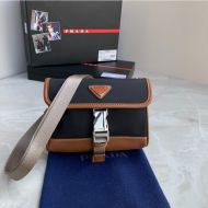 Prada 2ZH108 Re-Nylon And Saffiano Leather Smartphone Case In Brown