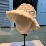 Prada Cotton Bucket Hat In White